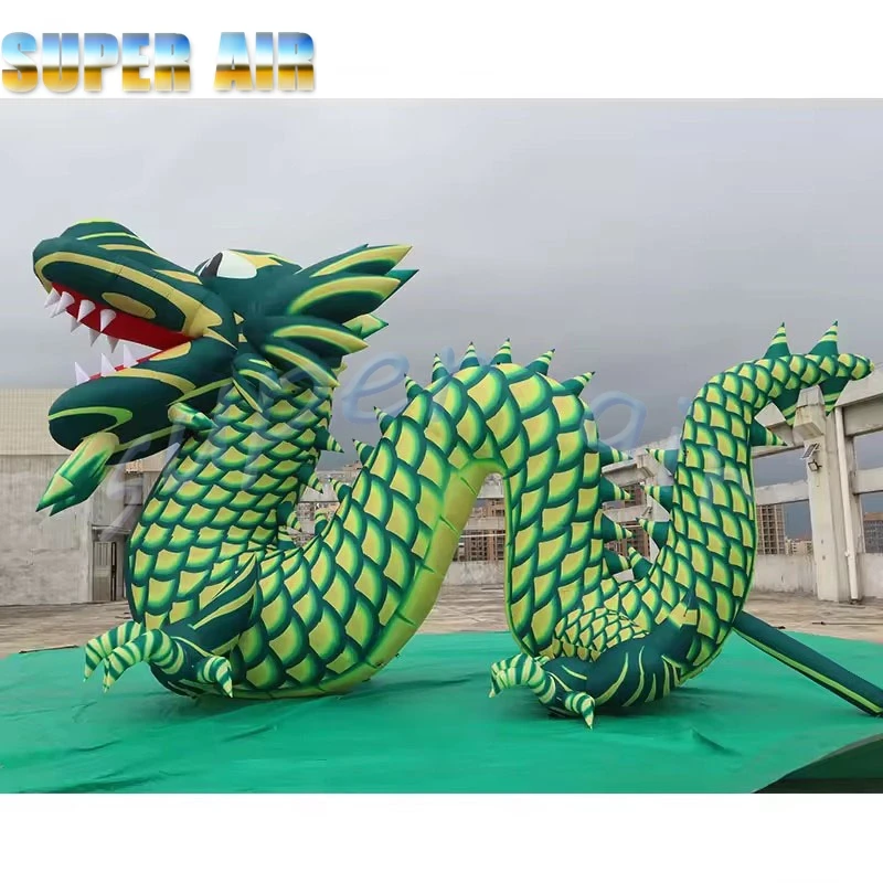 Mitologia cinese Drago gonfiabile enorme lungo 6 m per la festa di eventi all'aperto di Capodanno di Chinatown