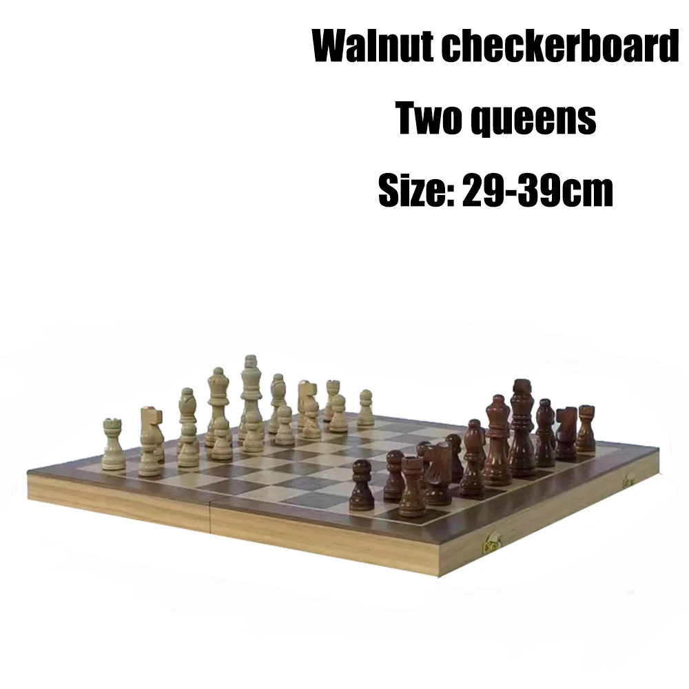 Giant Wooden Chess, 2-Player Competitive Game, Magnetic Walnut Folding Board Inside Stores, Gifts for Family Games, 39-39cm