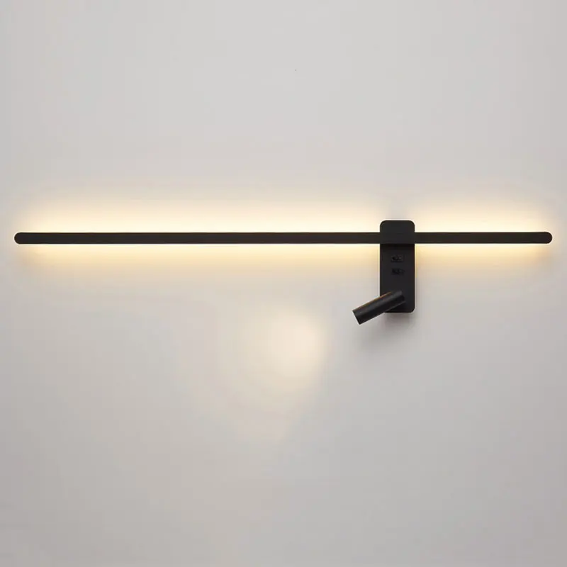 Luz LED de pared para interiores, candelabro de Fondo Nórdico moderno para sala de estar, sofá, lámpara con interruptor, iluminación de cabecera,