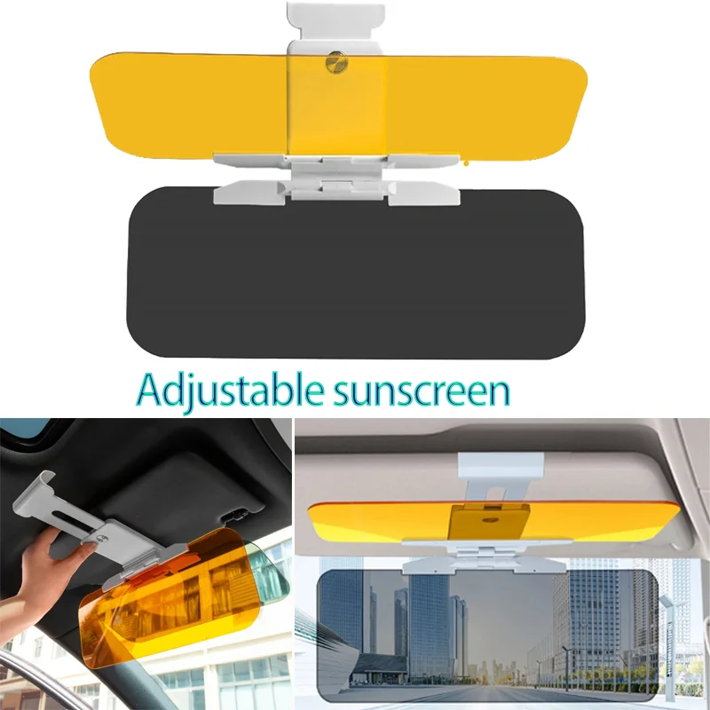 

HD Day Night Anti-Dazzle Goggles Polarized Clear Vision Sun Visor Blocker Adjustable Sun Blocker Fold Flip Down Clear View Visor