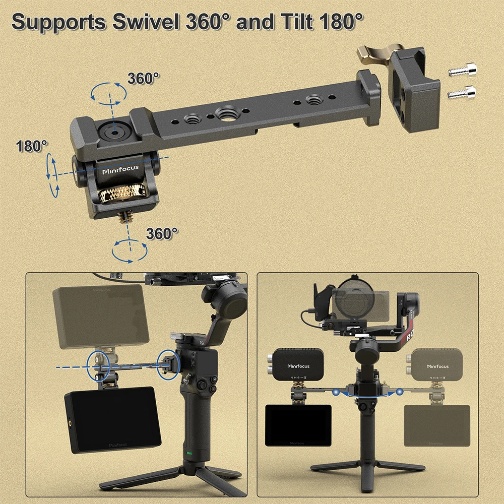 Ronin مراقب تصاعد التوسع قوس ل DJI RS2 RSC2 RS 2 RSC 2 RS 3 RS3 برو Gimbal الناتو السكك الحديدية جبل ميكروفون أضواء الفيديو