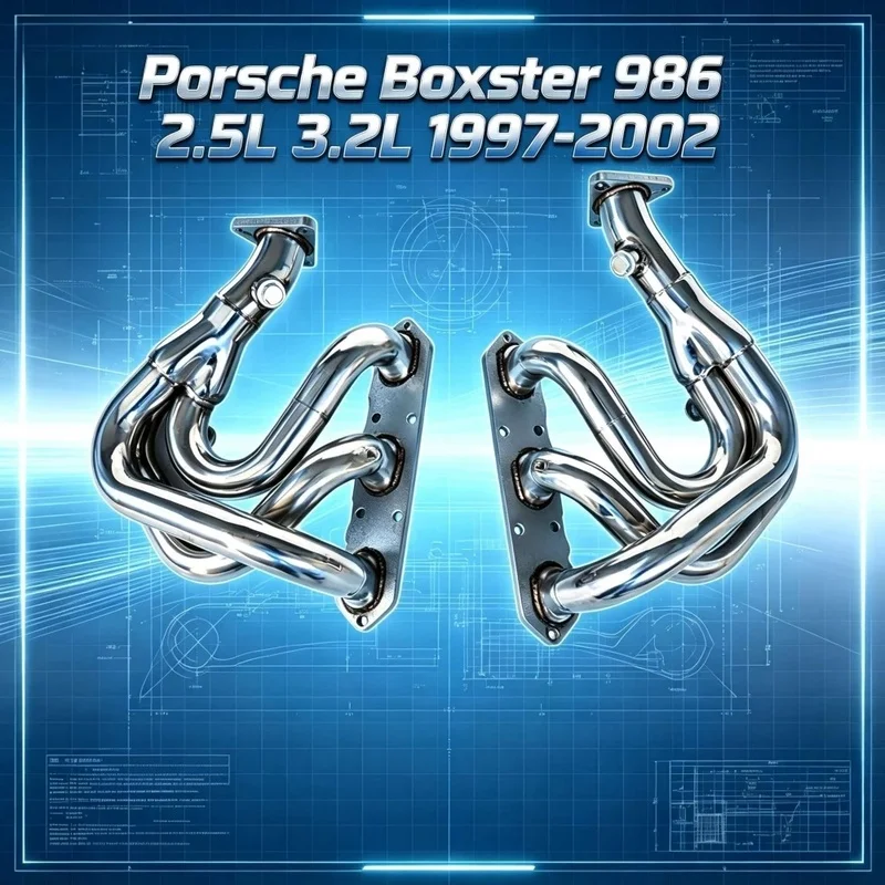 Equal-length Exhaust Manifold for Porsche Boxster 986 2.5L 3.2L 1997-2002 Car Performance Exhaust Header Pipes Direct Bolt-on