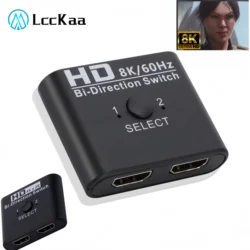 Commutateur HDMI 8K 60Hz 4K 120Hz, commutateur séparateur HDMI bidirectionnel à 2 Ports pour ordinateur portable Xbox PS3/4 TV Box pour surveiller le projecteur TV