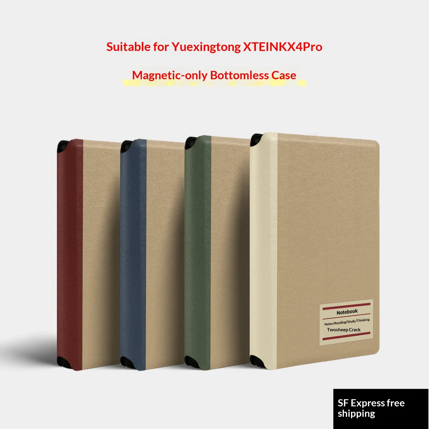 XTEINK X4 Pro Magnetic Protective Case Slim PU Leather Notebook Pattern Cover Shell for E Ink Tablet Anti-Scratch For Gifts