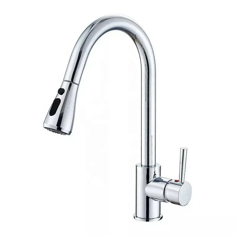 Hot Cold Water Modern Flexible Pull Out Sink Mixer Taps Hot Style Brass Kitchen Faucet With Pull Down Sprayer