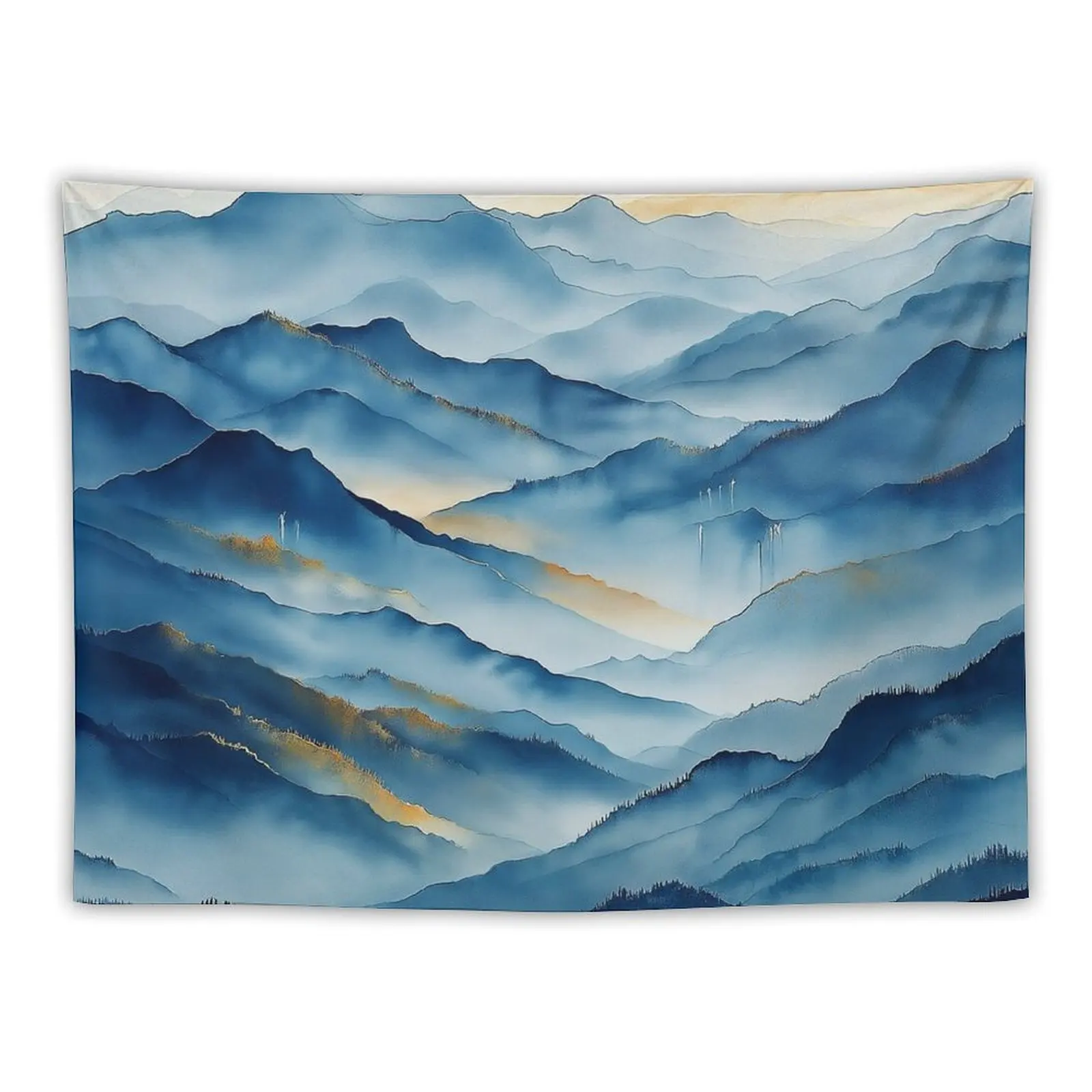 

Layered Blue Mountains - Majestic Landscape Tapestry Decoration Pictures Room Wall Carpet Wall Decoration Home Tapestry
