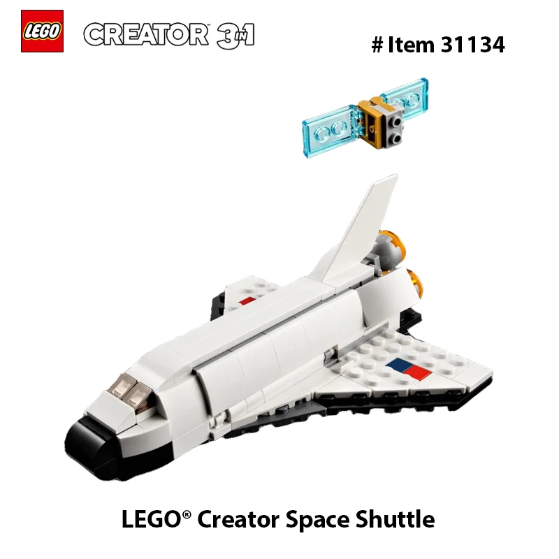 LEGO 31134 Creator 3 in 1 Space Shuttle Building Toy for Kids, Creative Gift Idea for Boys and Girls Ages 6 and Up