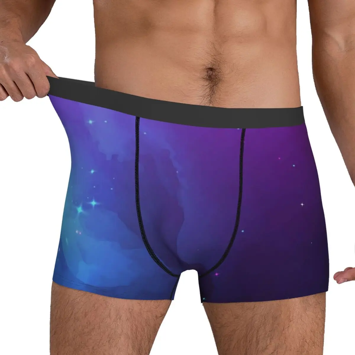 Abstract Galaxy Underwear Colorful Print Men Shorts Briefs Classic Boxer Shorts High Quality Custom Large Size Panties