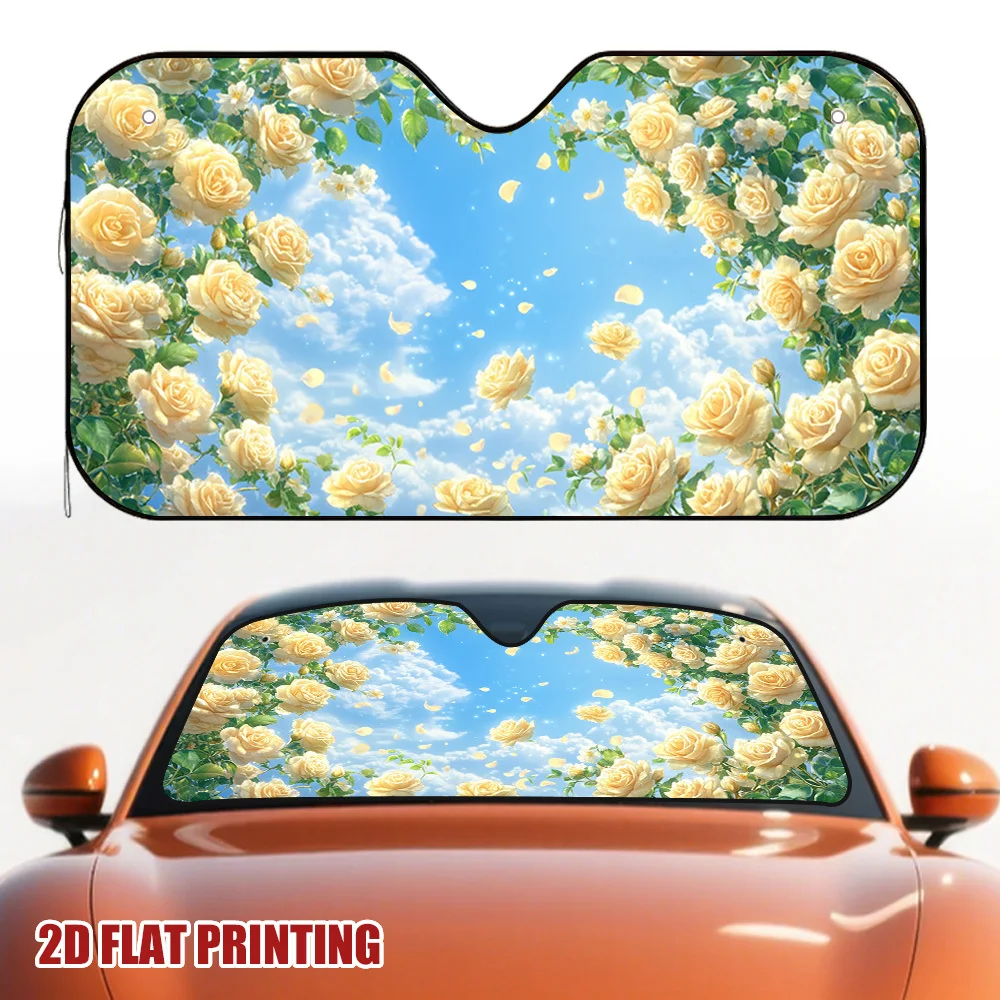 1pc Spring Floral Archway Car Sun Visor Suitable for Long-distance Drivers and Daily Commutes Provides Effective Sunshade