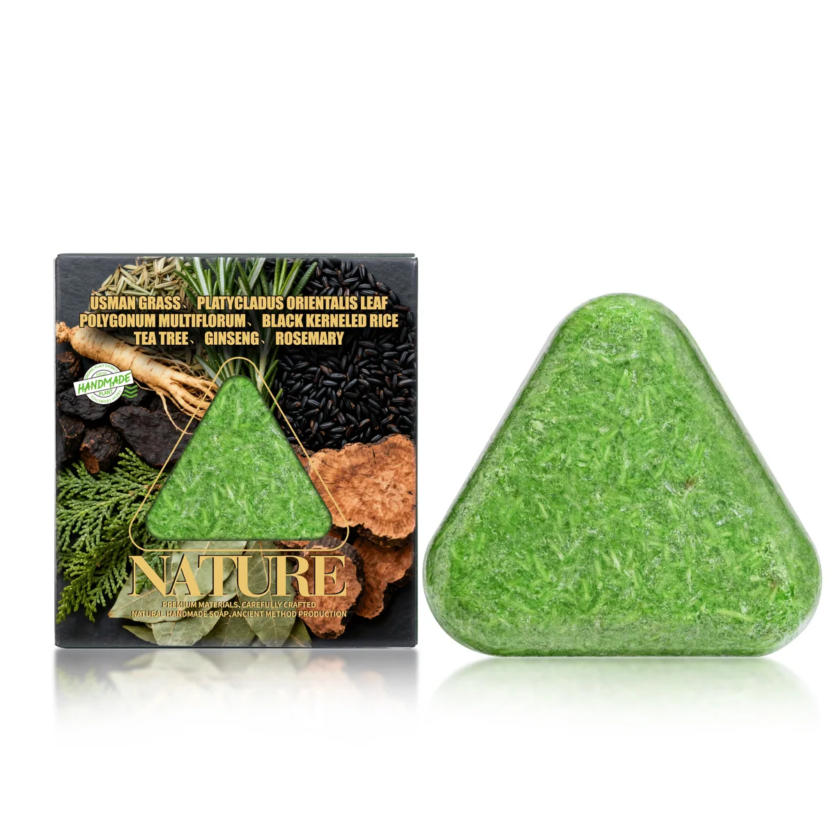 

120g Usman Grass Shampoo Soap Bar Hair Strengthening Oil Control Scalp Care Platycladus Orientalis Leaf Solid Hair Soap