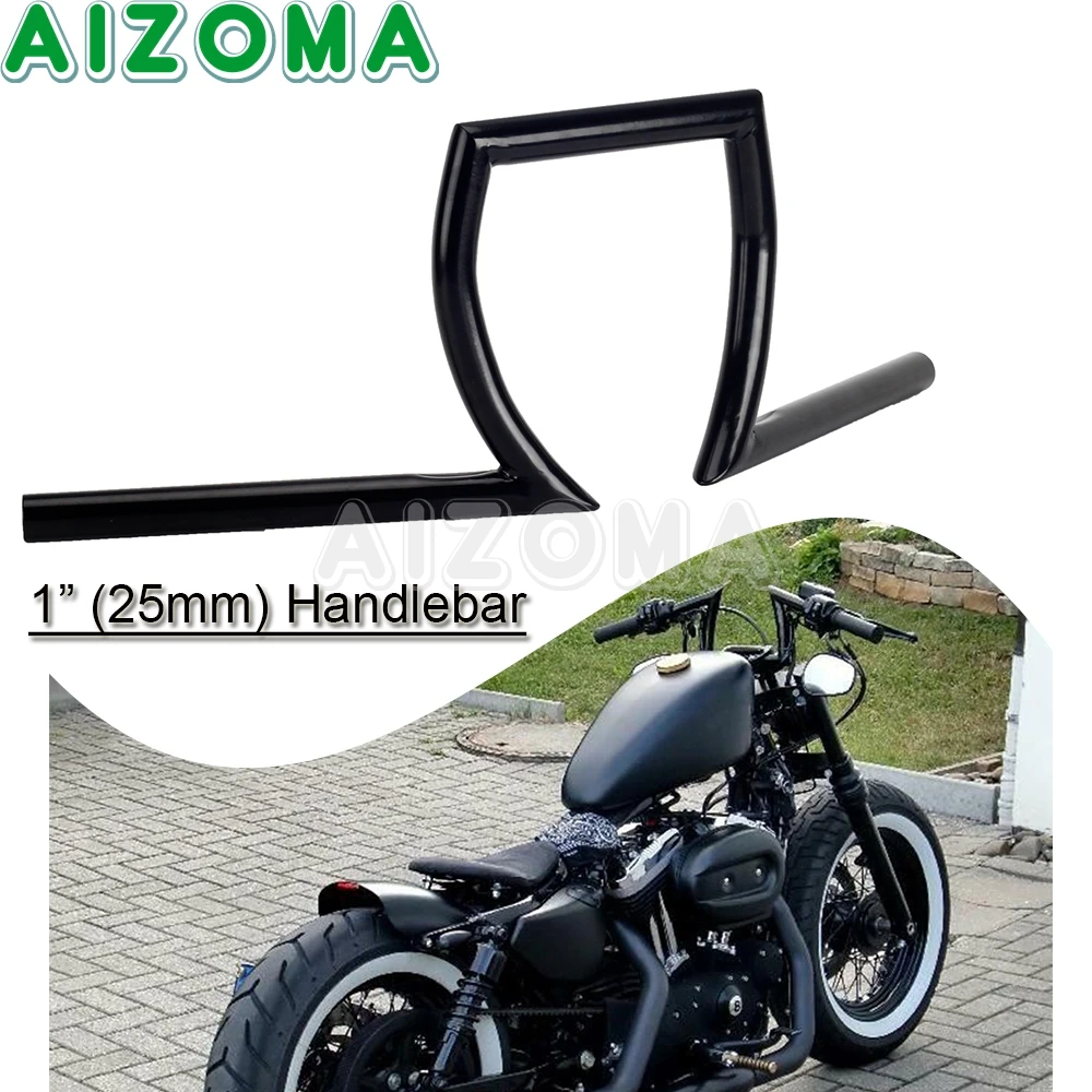 Black Drag 1\'\' 25mm Z-bar Ape Hanger Motorcycle Handlebar For Harley Dyna Touring Electra Glide Fatboy Chopper Bobber Iron 883