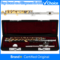 SLADE Piccolo C Key Cupronickel Half-size Flute Body Professional Piccolo Gold Key Practice Performance With Accessories