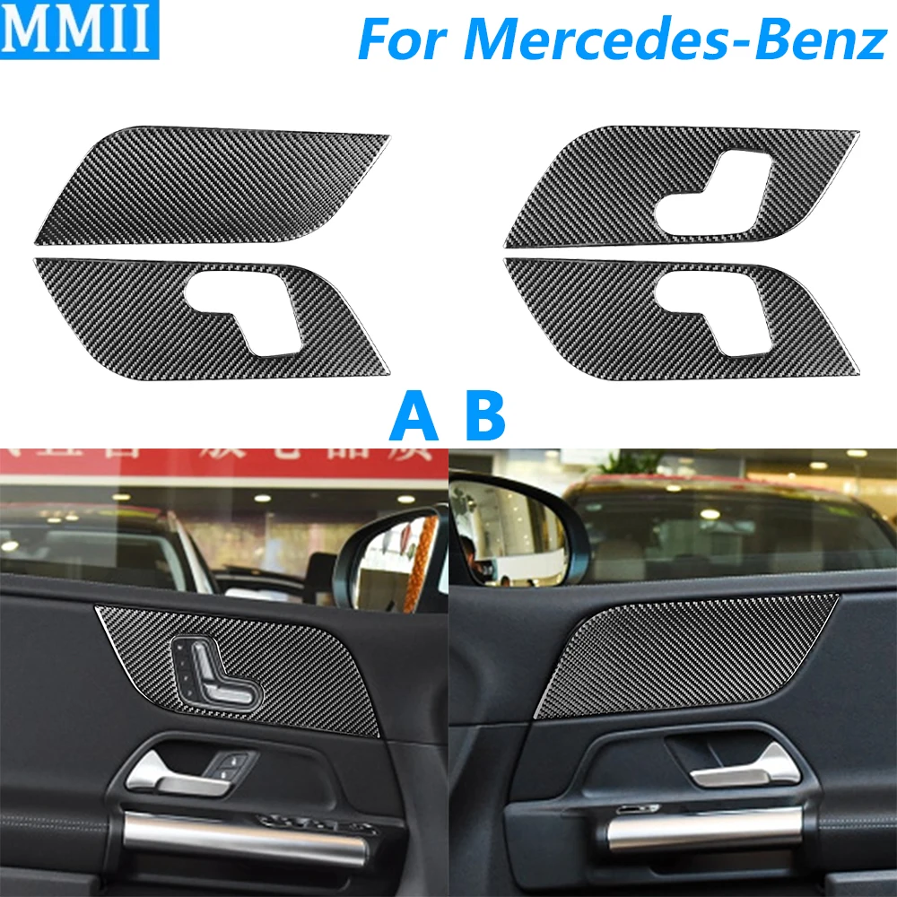 

For Mercedes-Benz B-Class W247 2019-2024 Carbon Fiber Front Door Seat Memory Adjustment Panel Cover Trim Car Accessories Sticker