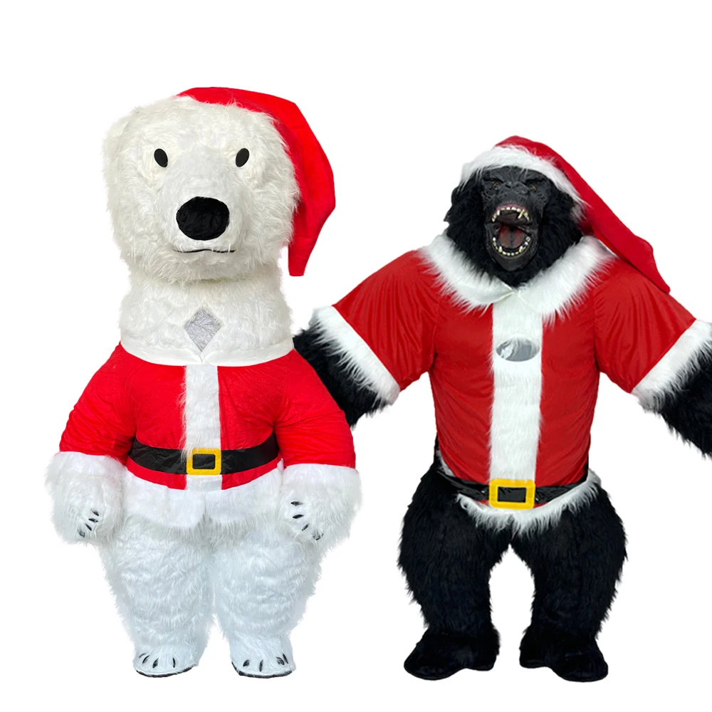

Inflatable Christmas King Kong Polar Bear Costume Adult Character Cosplay Animal Christmas Mascot Performance Prop Costume