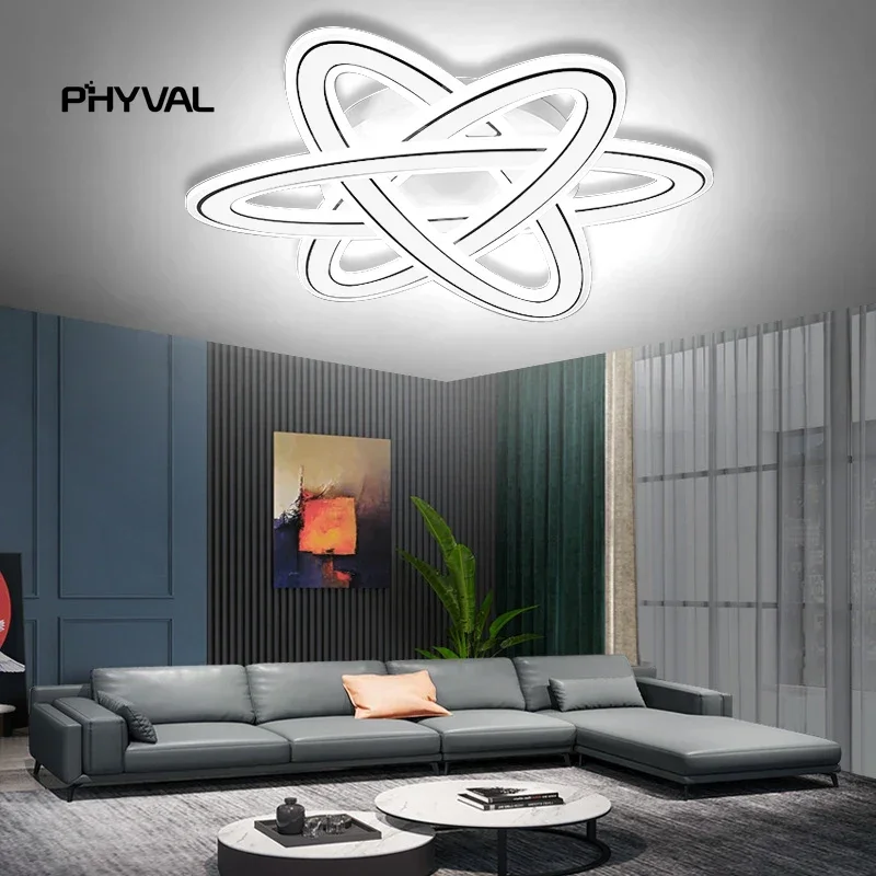 Modern LED ceiling lamp New curve white body three colour changing light source Ceiling lamp Suitable for living room Bedroom Be