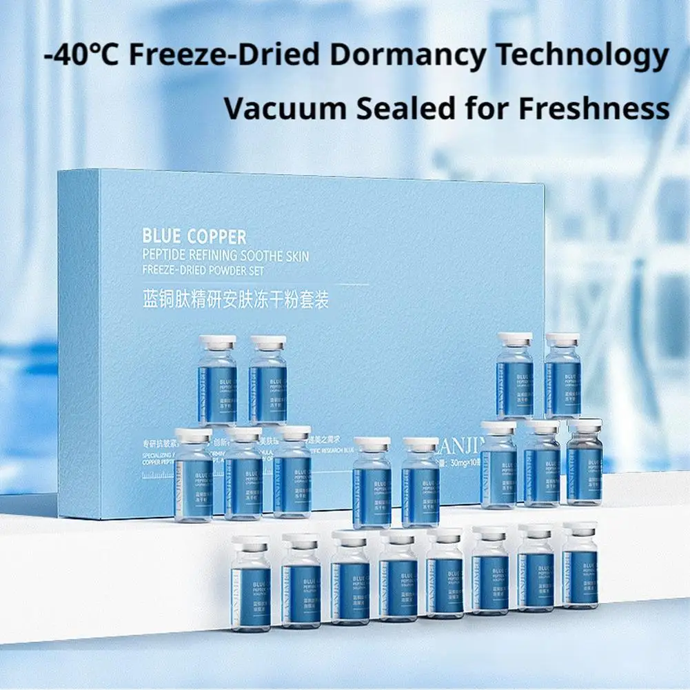 Copper Peptide Lyophilized Powder Kit 10 Pairs/Box High Activity Firming Hydrating Soothing Redness Pore Face Skin Care Set New
