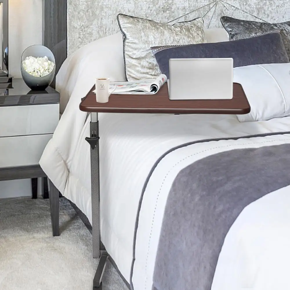 مكاتب الكمبيوتر طاولة دوارة فوق السرير قابلة للتعديل مع سطح مائل لأغذية الكمبيوتر المحمول والعمل
