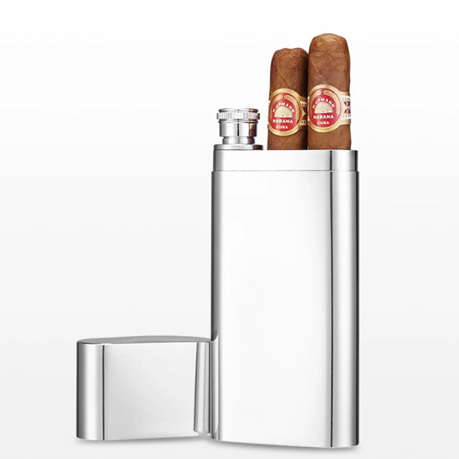 Mini petaca multicolor de acero inoxidable de 2oz con caja de tubo de almacenamiento de cigarros, petaca de bolsillo, paquete de regalo, whisky con Alcohol