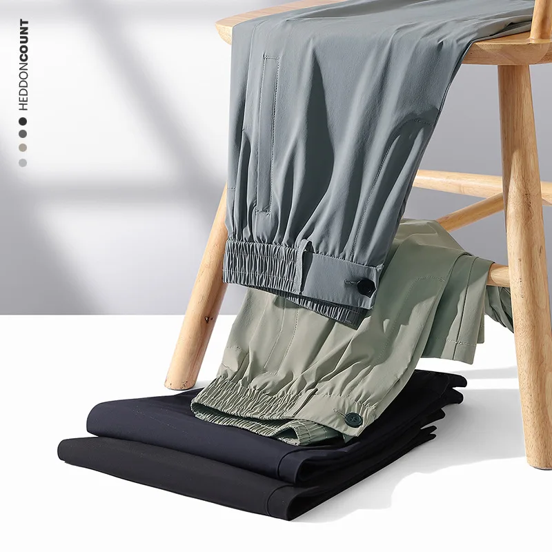 

Мужские летние шорты из ледяного шелка: тонкие, охлаждающие, в простом деловом стиле, для активного отдыха, укороченные брюки (7/8), черные, серые, белые базовые цвета