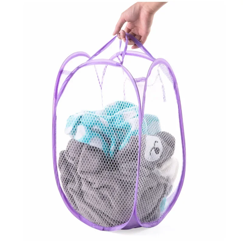 Portable Foldable Large-Capacity Storage Dirty Clothes Bathroom Dirty Laundry Basket Grid Ventilation Convenient Laundry Basket