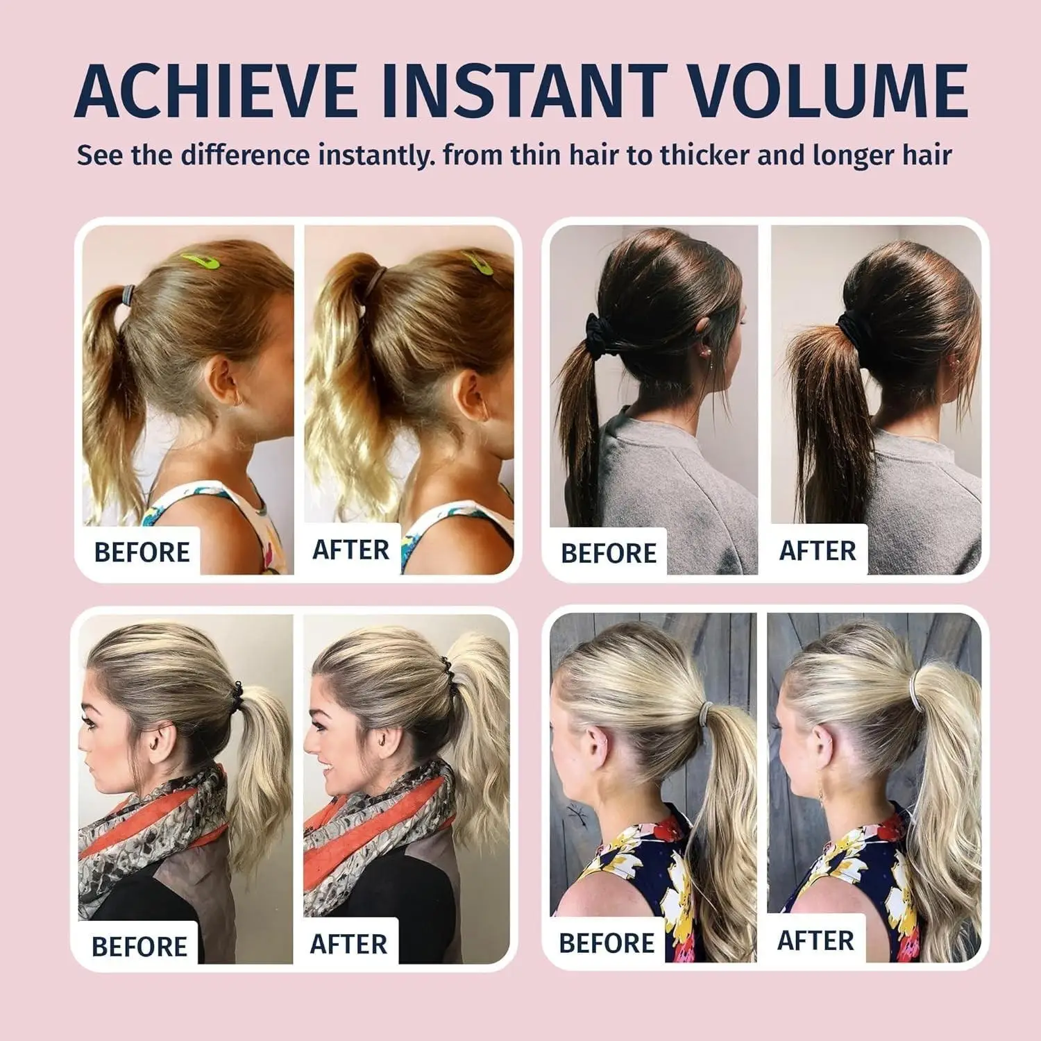 2PCS High Pony tall Hair Ties set, Voluminous Full Effect, Suitable for All Hair Types, Women's Easy-To-Use Hair Accessory
