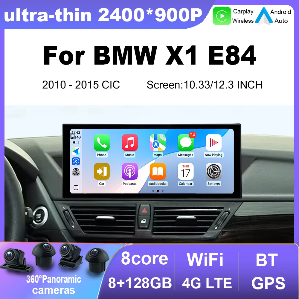 

For BMW X1 E84 2010 - 2015 CIC System QLED DSP GPS Navi 4G BT SWC Tools Car Radio Multimedia Player Carplay Auto Android 15 WiFi
