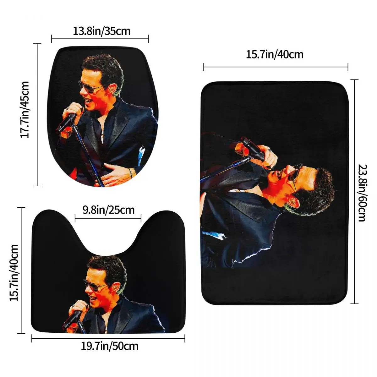 

Macho Marc Anthony Tou 3-х шт. коврик для ванной комнаты, набор для ванной комнаты, крышка для унитаза, домашний декор, нескользящий ковер, напольный коврик