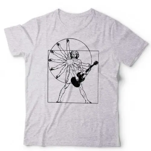 Vitruvian Guitar Man Tshirt Unisex Fathers Day Retro  Funny Guitarist