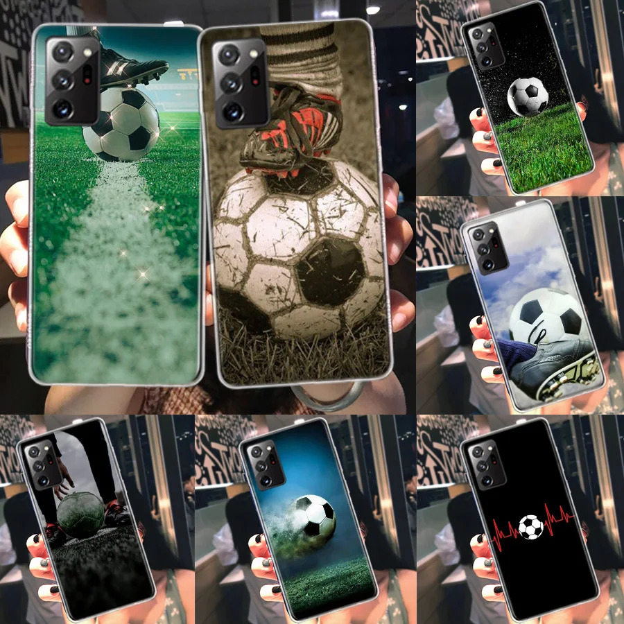 Football Soccer Ball Design Phone Case For Galaxy Samsung A02S A03S A04S A05S S8 A15 A25 A35 A55 A9 A8 A7 A6 J8 J6 J4 Plus S7 S1