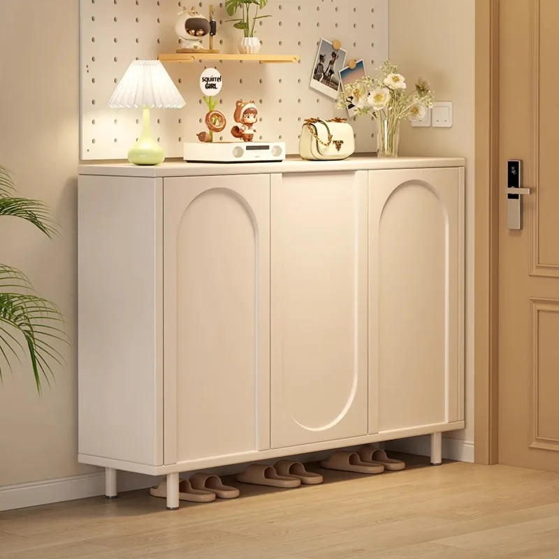 

Домашняя обувница для прихожей, пристенная, 2026, новая, в кремовом стиле, большая вместимость, многоуровневая, для хранения обуви