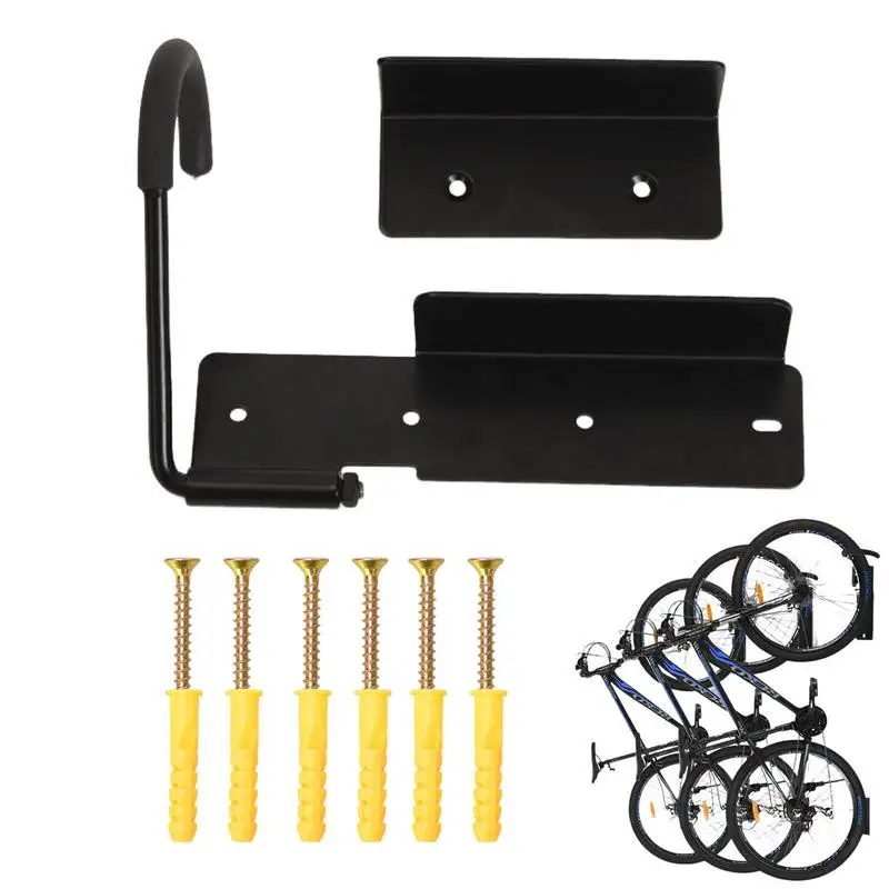 Bike Storage Rack Wall Mount Rotatable Rack For Bicycle Outdoor & Indoor Space-Saving Universal Metal Bicycle Storage Stand