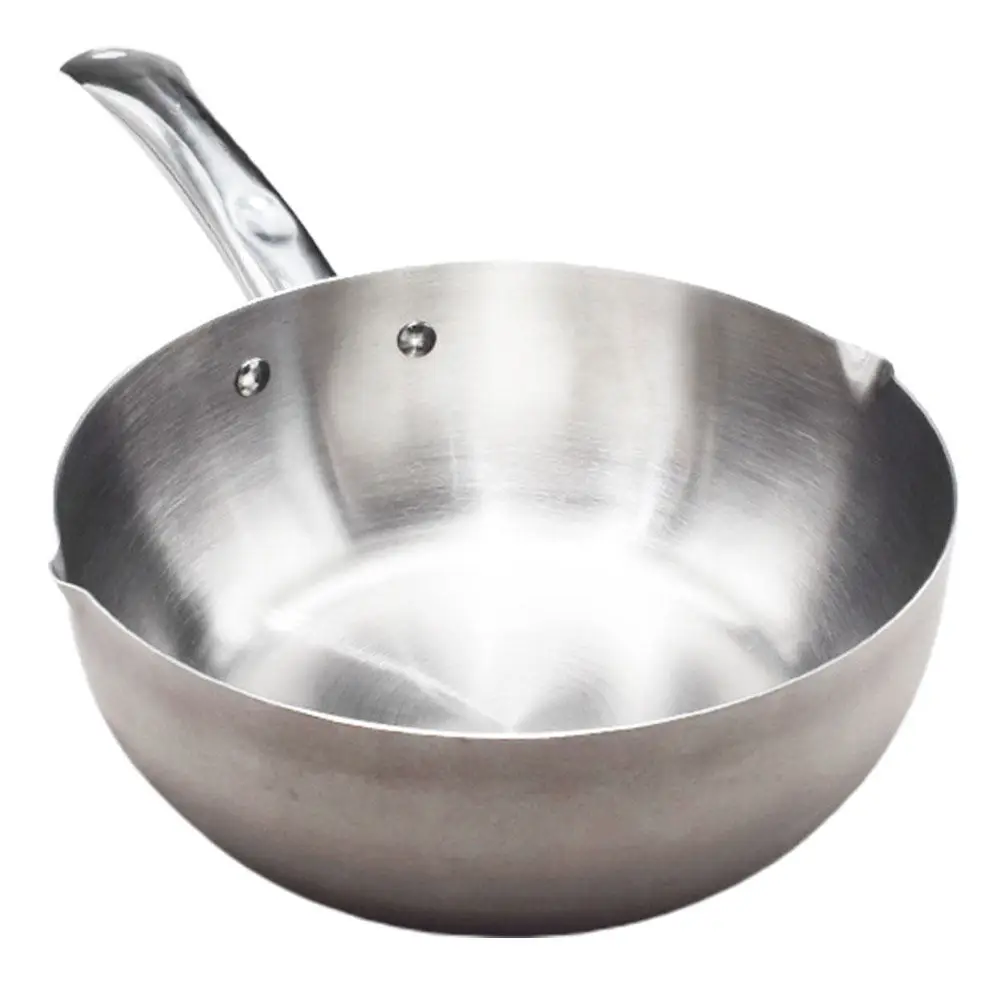 

Кастрюля из нержавеющей стали с длинной ручкой, кухонный инструмент для приготовления пищи, практичная многофункциональная кастрюля для нагрева, фритюрница из нержавеющей стали