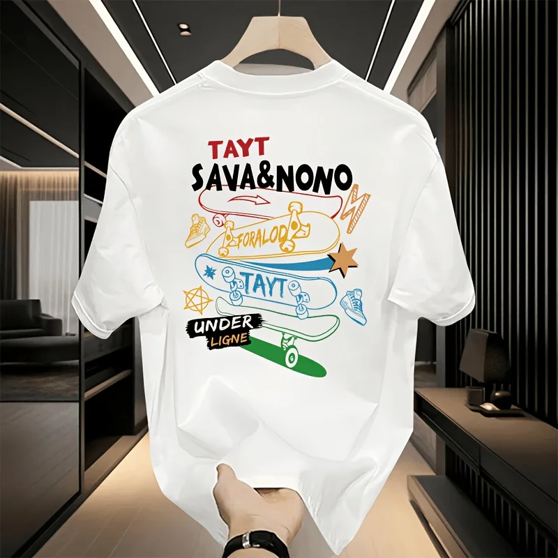 

Skateboard Graphic Printing Summer Autumn Winter Pure Cotton Casual and Comfortable Men's and Women's T-shirts Short Sleeves