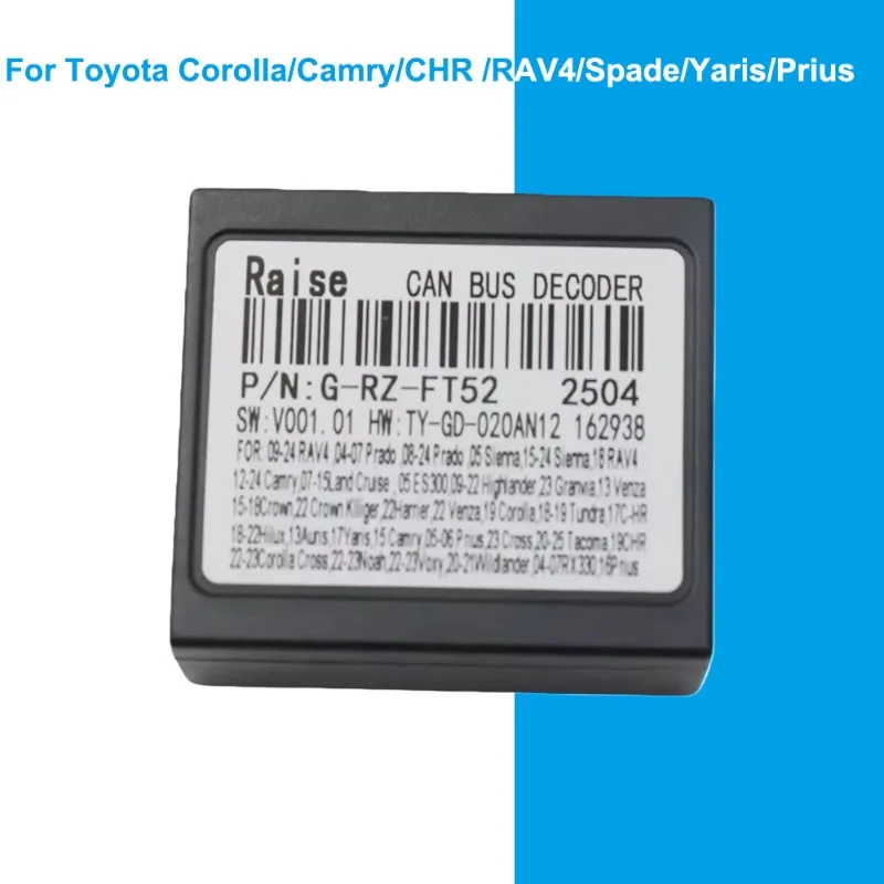 

Canbus Box FT-RZ-02 для Toyota Corolla/Camry/CHR/RAV4/Spade/Yaris/Prius с жгутом проводов, кабель питания, Android 2, автомобильный радиоприемник