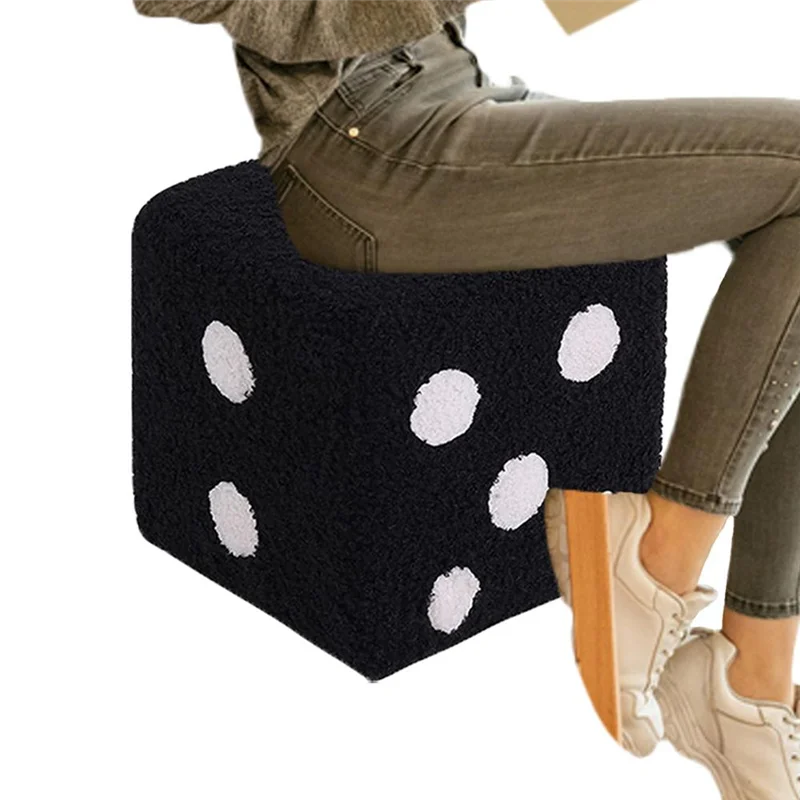 

AT44-Dice Stool Chair Entrance Foot Stool For Door 7.87X7.87X7.87Inch Small Soft Chair Removable & Washable Cube Entrance