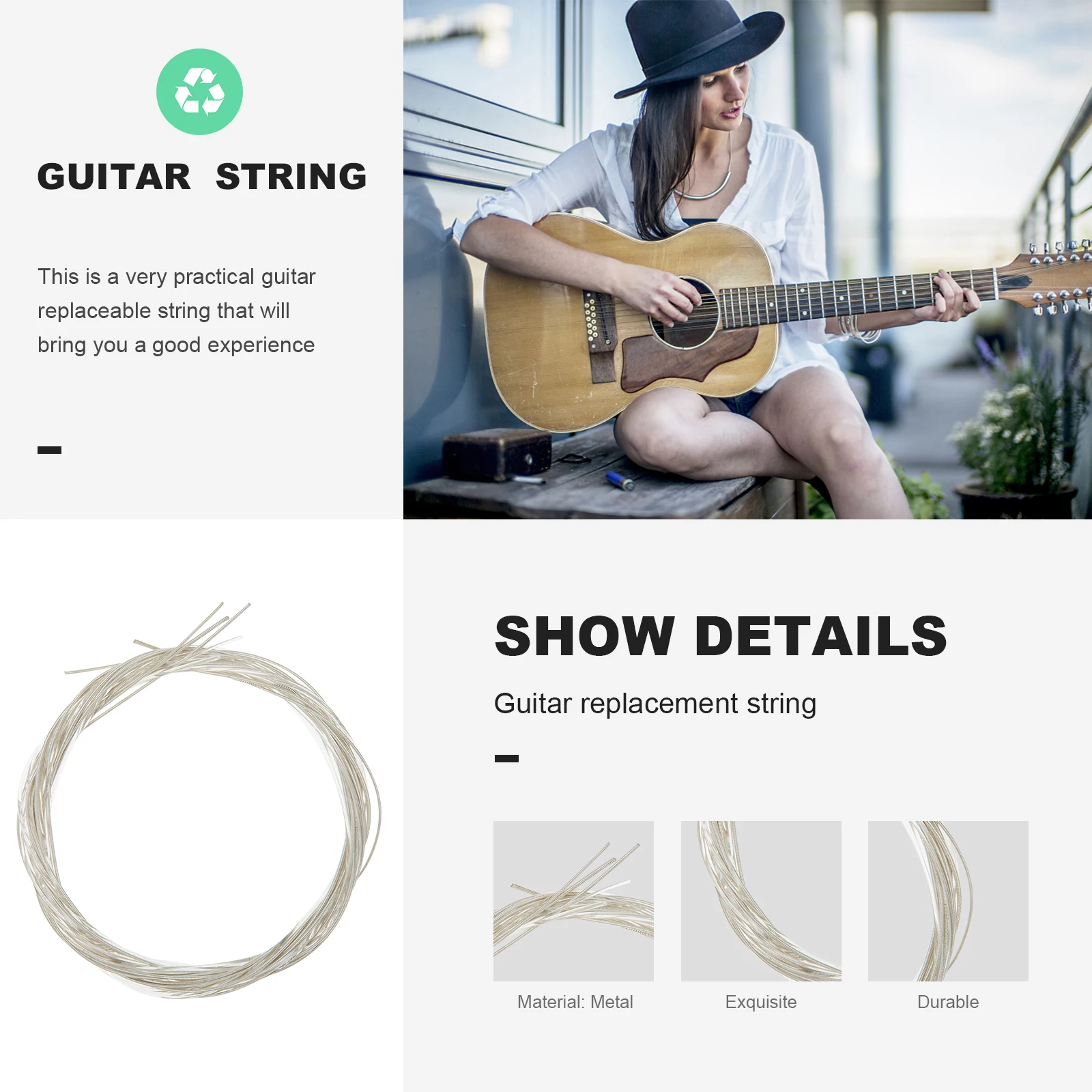 

12 Pcs Guitar String Accessories for Guitars Steel Strings Bass Acoustic Parts Ukulele