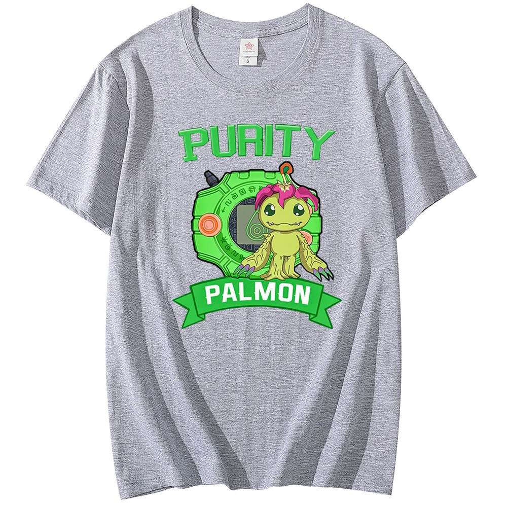 Anime Digimon T-shirt Palmon printed casual sports street male and female student role-playing clothing T-shirt