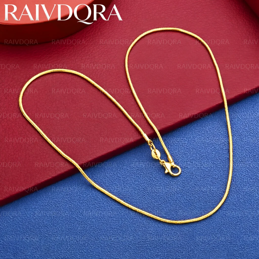 18K Gold Plated 40-75cm 2mm Chain Necklace For Women Men Anniversary Gift Popular Wild Fashion Romantic Jewelry