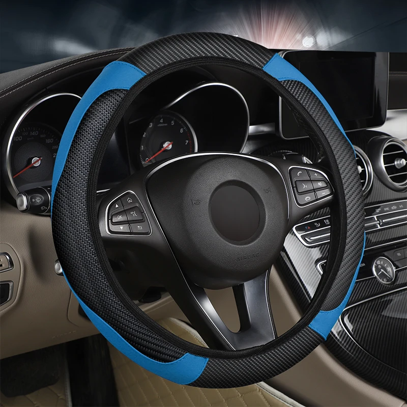 1PC Fashion Colored Leather Steering Wheel Cover
