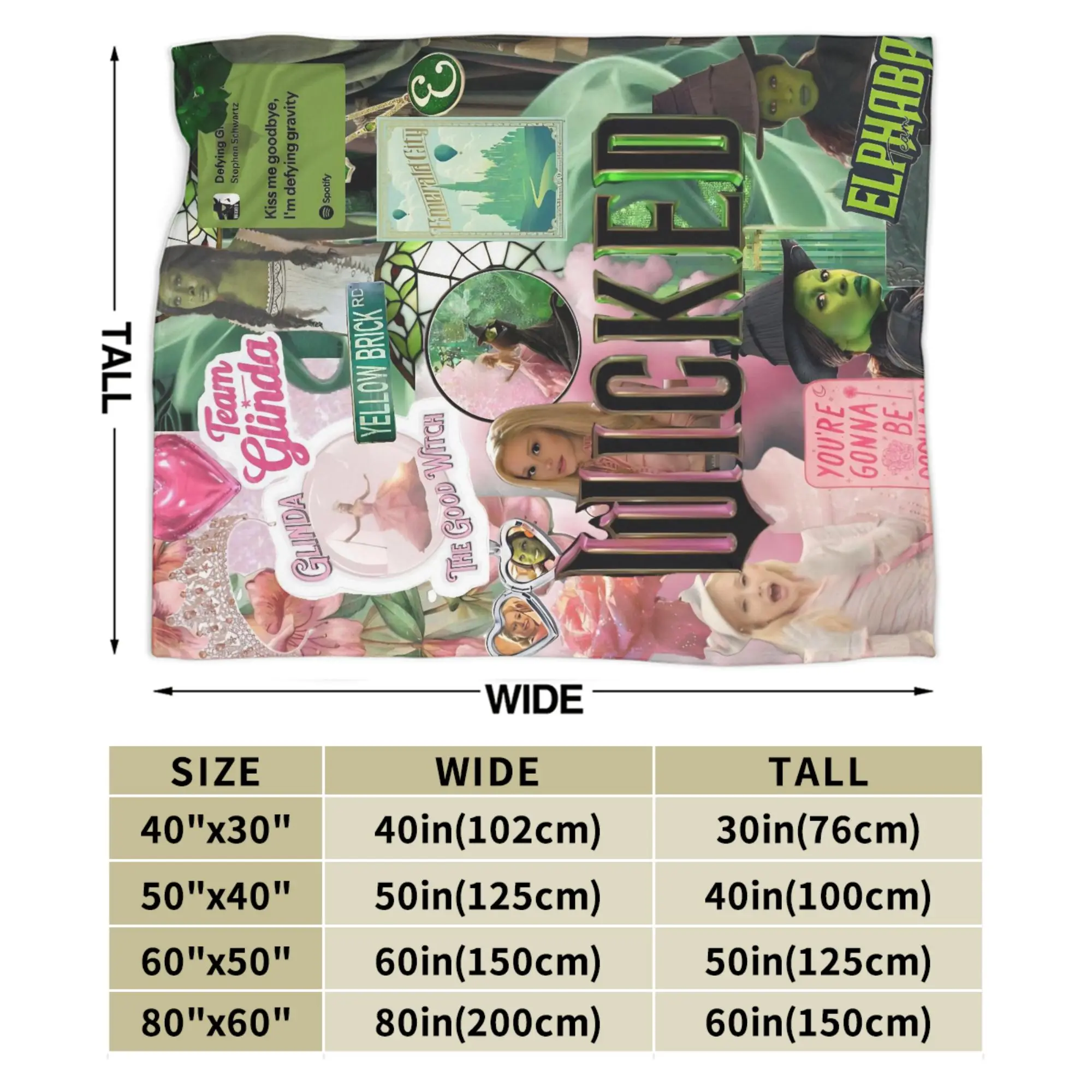 Wicked For Good Flannel Blanket Glinda Elphaba Funny Throw Blankets for Home Hotel Sofa  200x150cm Plush Thin Quilt