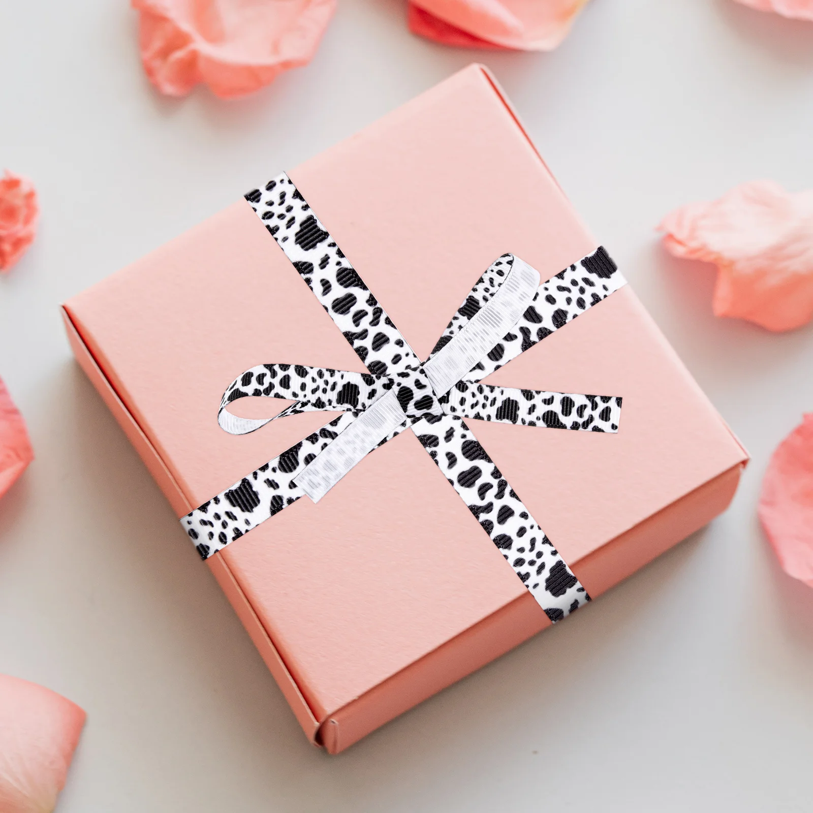 

2 Rolls Cow Leopard Print Ribbon Hair Bow Material Soft Durable Polyester Ribbon for Hair Bows Clips Headbands Gift Wrapping DIY