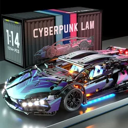 Cyberpunk style high-tech supercar Lamborghini building blocks children's toys birthday gift