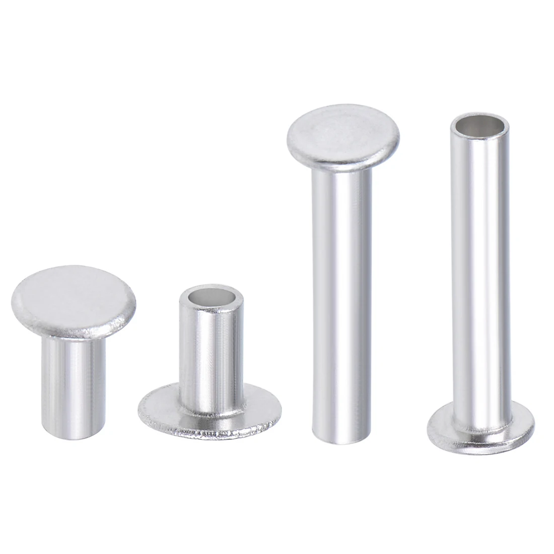 100 Pz M2 M2.5 M3 M4 M5 M6 Alluminio Sottile Testa Piatta Punzone Semi Cavo Rivetto Semi-Tubolare Rivetti Gambo Diametro2 2.5 3 4 5 6mm