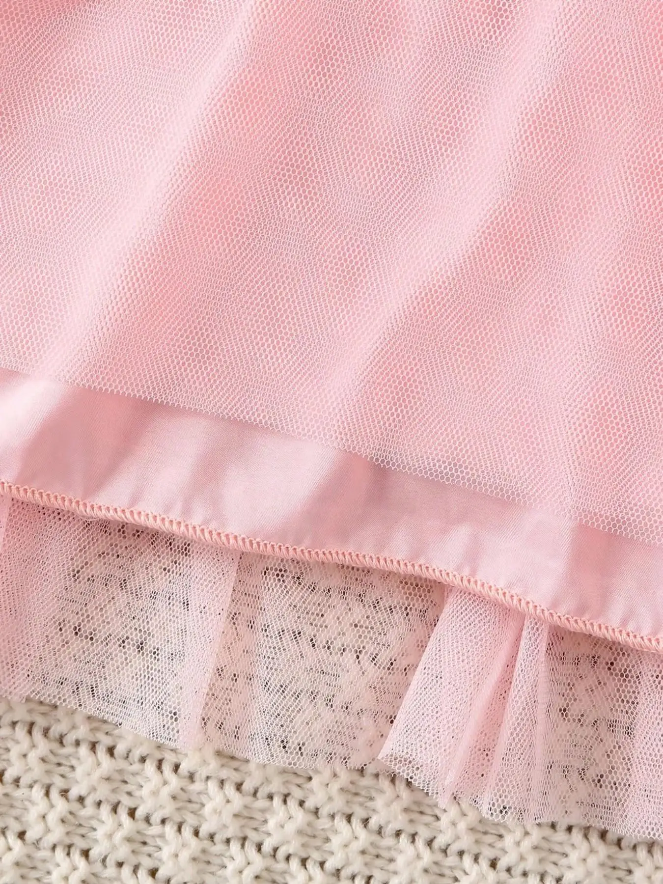 Kinder Vintage Blumen-Tutu-Kleid Langarm Hellblaues Oberteil Tüllrock Große Schleife an der Taille Bequeme Passform Alltagskleidung – Detail 9
