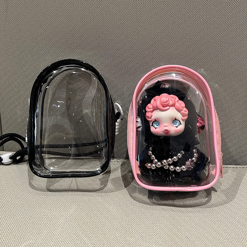 In Stock Skullpanda Vinyl Doll High Definition Transparent Protective Cover Labubu Sit-Down Party Series Doll Protective Cover