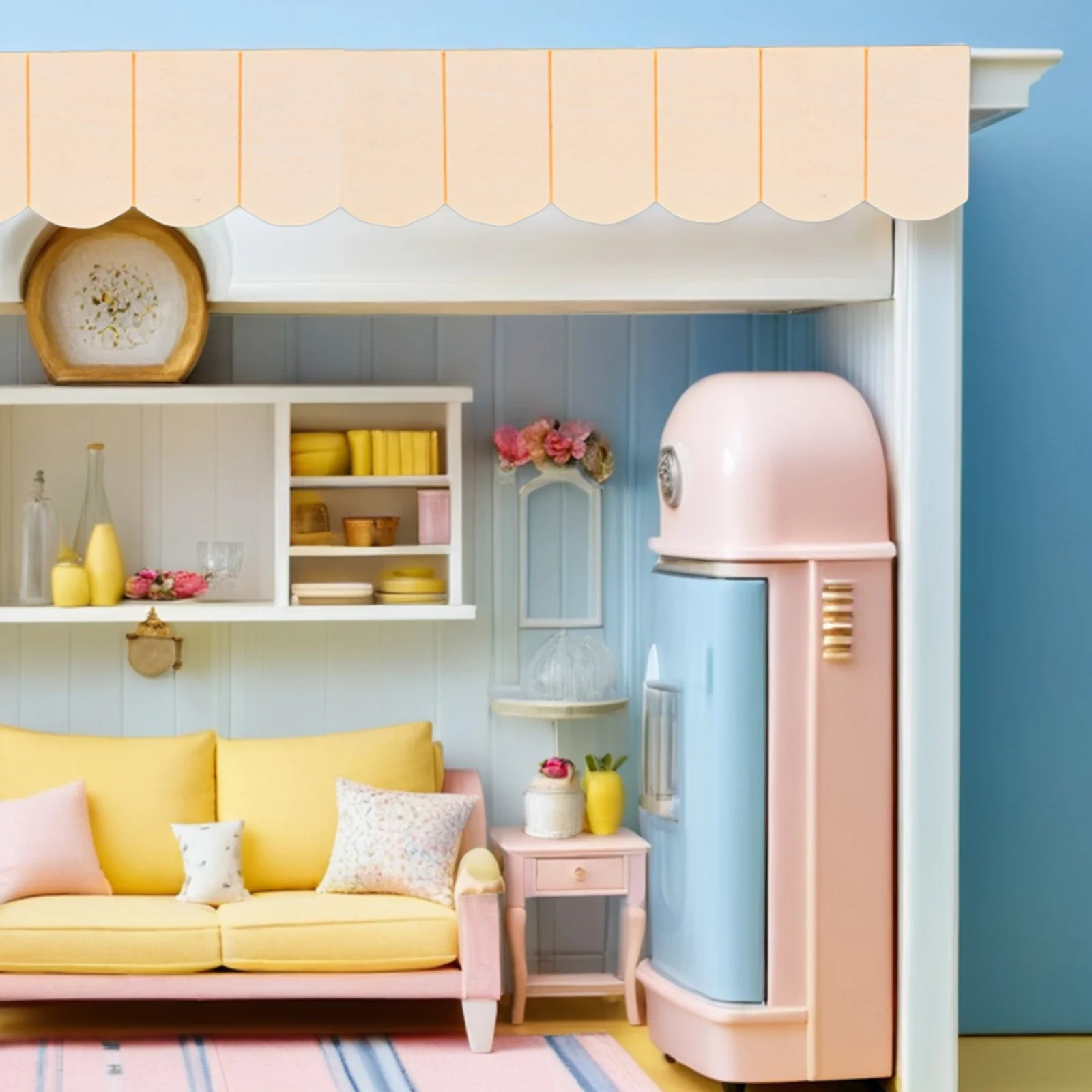 

Mini Roof Tiles Decor Accessory Decorations for Dollhouse Wood Color Birch Miniatures Accessories