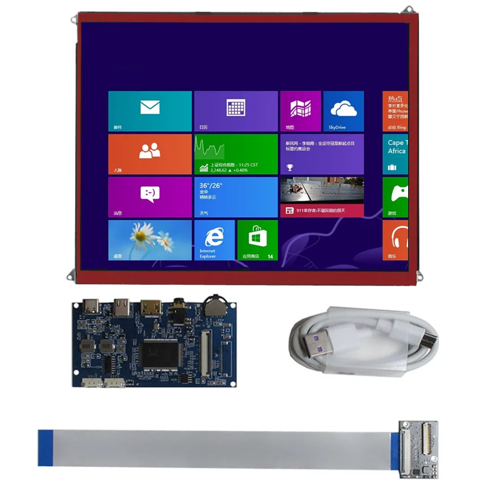 

Комплект платы драйвера ЖК-дисплея 9,7 дюйма для iPad 3/4 Retina Display 2K, HDMI, USB-C, контроллер для самостоятельной сборки монитора для Raspberry Pi, ноутбука