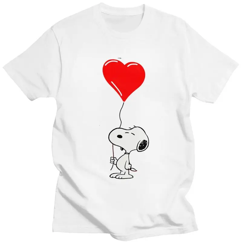 

Classic Snoopy Ballon T-shirt Women's Short Sleeve Fashion Summer T-shirt Daily Casual Retro Cotton Street Clothing Neutral Top