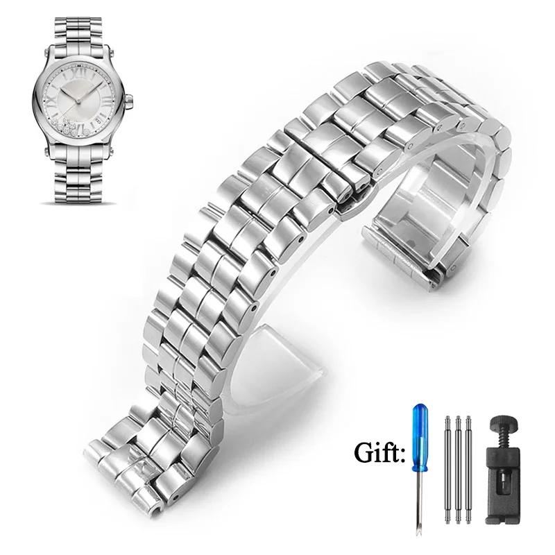 

Ремешок для часов из нержавеющей стали для Chopard Happy Diamonds Series, женский ремешок для часов, женский браслет, аксессуары для браслетов, 15 мм, 18 мм