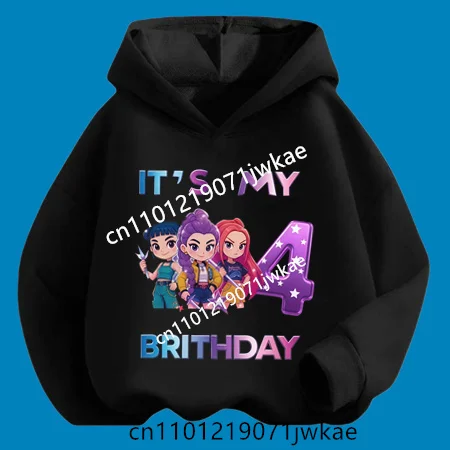 KPop Demon Hunters Figure 3-9 Hoodie for Children Birthday Figure Top Boys Girls Clothes Cartoon Sweatshirt Kids  Clothing Gift